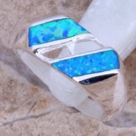 טבעת בשיבוץ אופל כחול כסף 925
