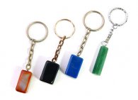 מחזיק מפתחות מאבן אוונטורין ירוק, אגט כחול או כתום