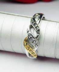 טבעת בשיבוץ יהלומי גלם מיקס כסף 925