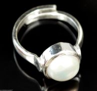טבעת פנינה לבנה איכותית (תעודה) 24.75 קרט