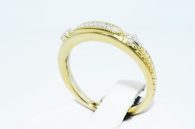 טבעת כסף 925 בציפוי זהב בשיבוץ יהלומים לבנים 06. קרט ניקיון יהלומים: SI1 מידה: 7.25