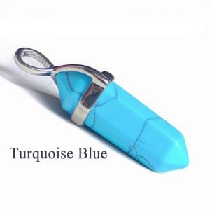 תליון טורקיז כחול דו חודי מוכסף