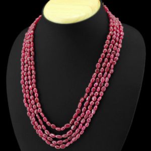 שרשרת רובי 4 שורות במשקל: 334 קרט סוגר: רקמה אופציה קצר או ארוך