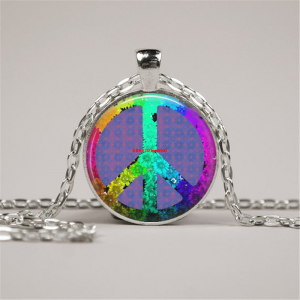 תליון ושרשרת מוכסף סמל האהבה בגווני ורוד ירוק סגול וכתום