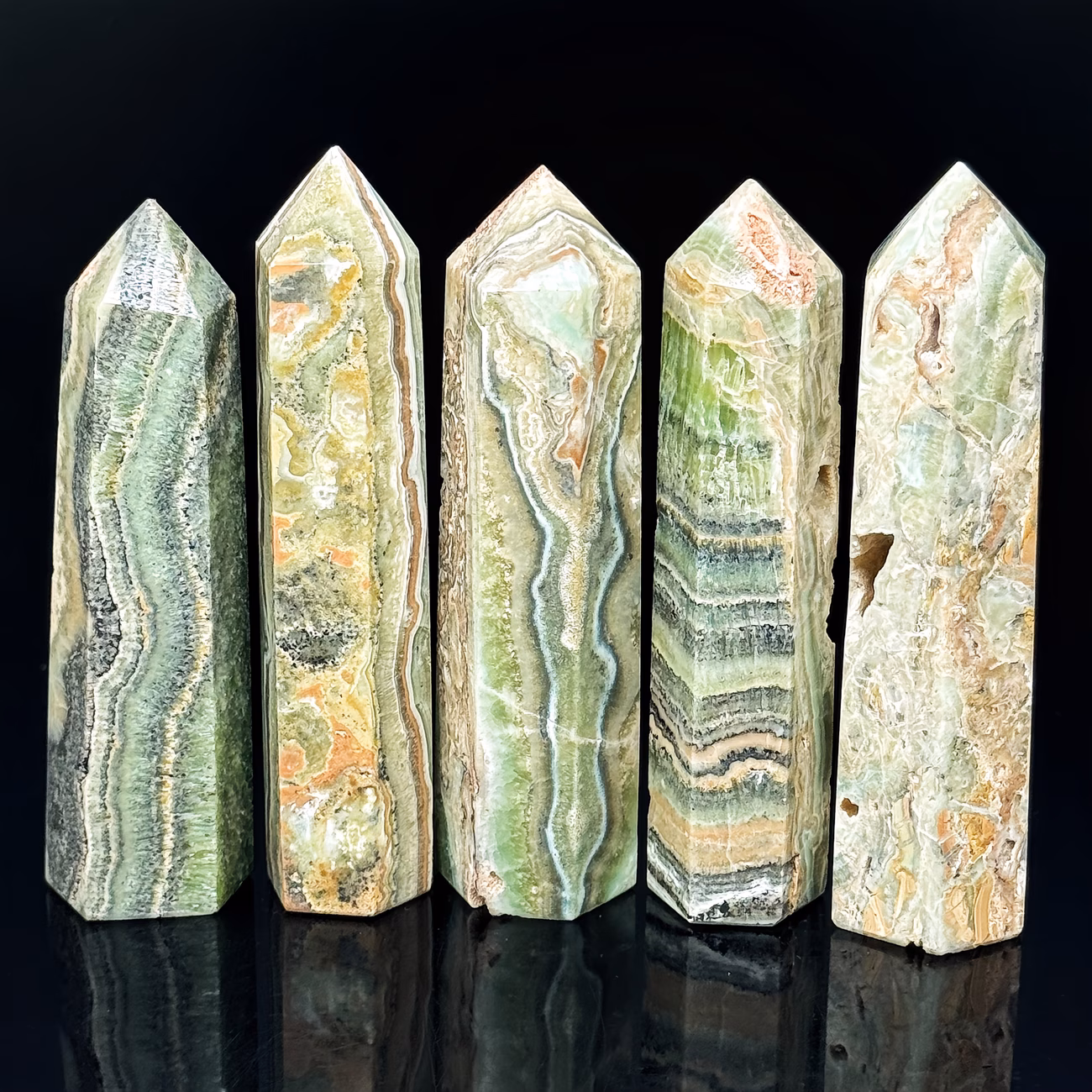 מוט אגט ירוק קריבי גובה: כ 9 ס"מ