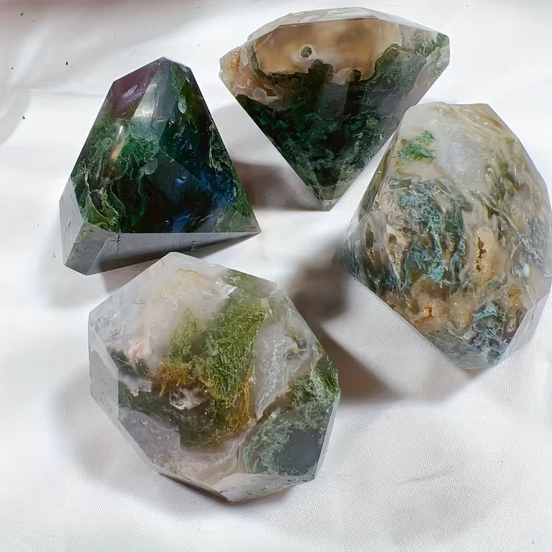 אגט ירוק ליטוש יהלום במידה: 6*6*6 ס"מ