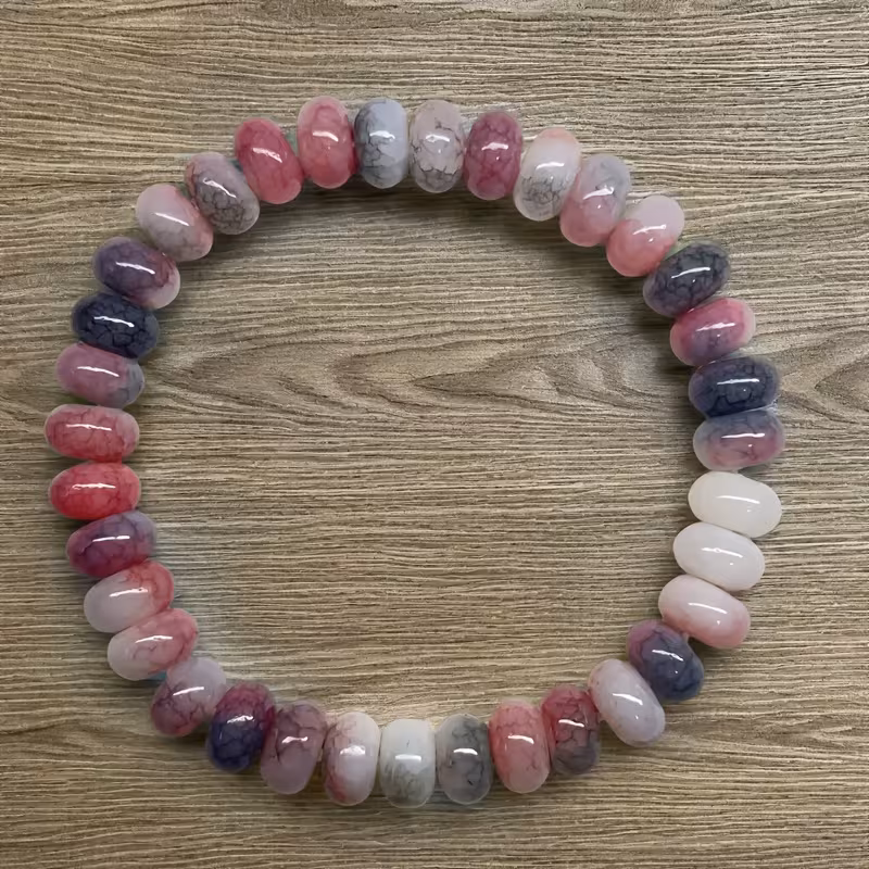 צמיד גומי אגט ורוד כחול