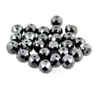 10 יחידות חרוזי יהלום שחור מידה: 4 מ"מ במשקל: 4.3 קרט