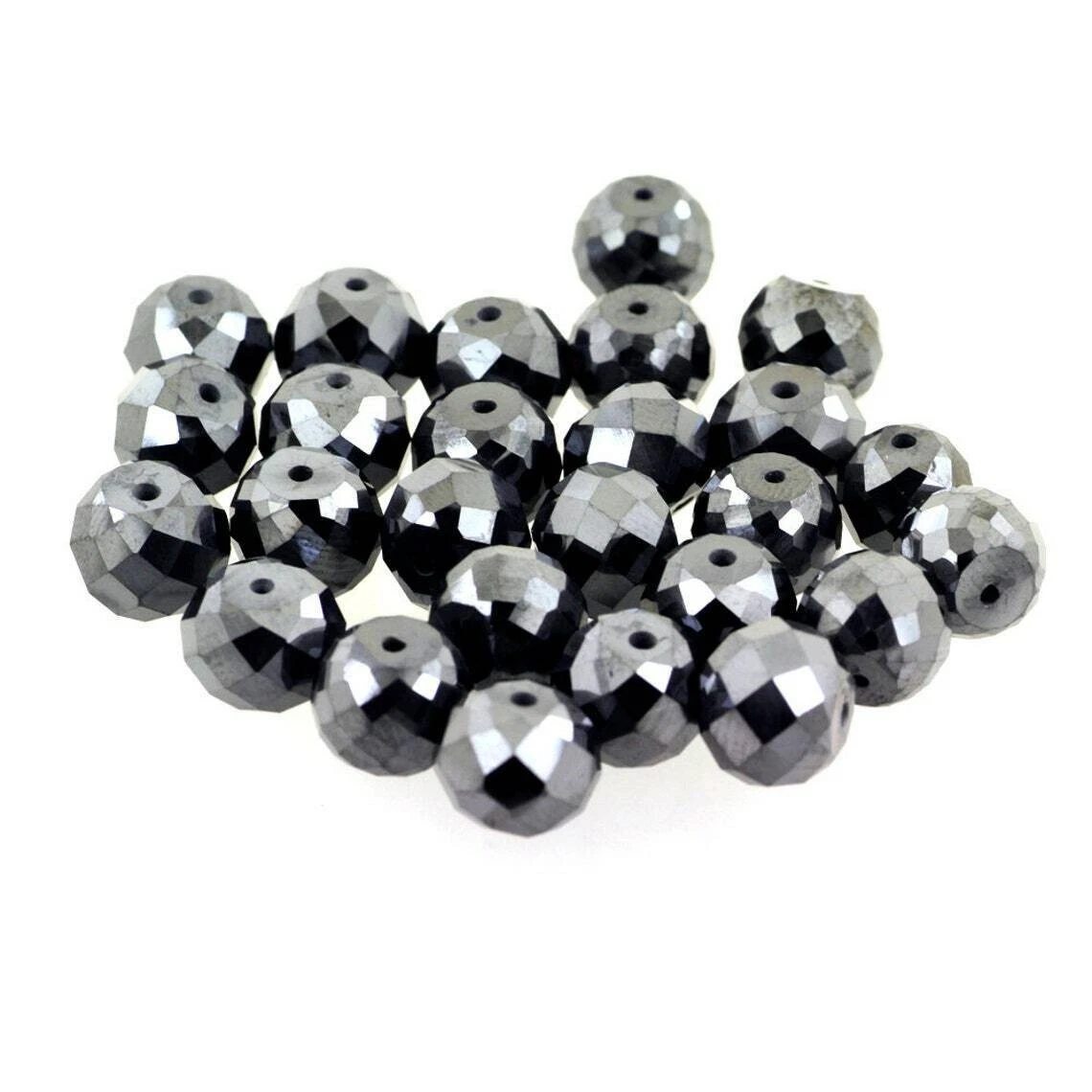 10 יחידות חרוזי יהלום שחור מידה: 4 מ"מ במשקל: 4.3 קרט